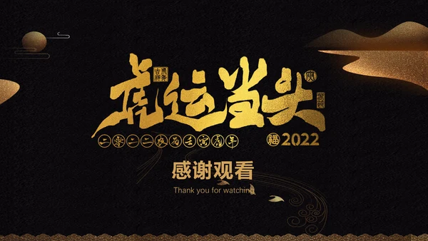 虎年虎运当头奢华年终总结通用PPT模板
