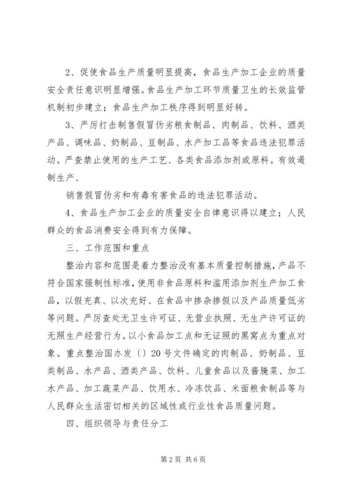 ＸＸ市整治食品生产加工企业工作实施方案 (2).docx