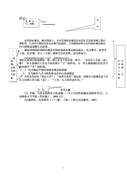 小论文格式要求