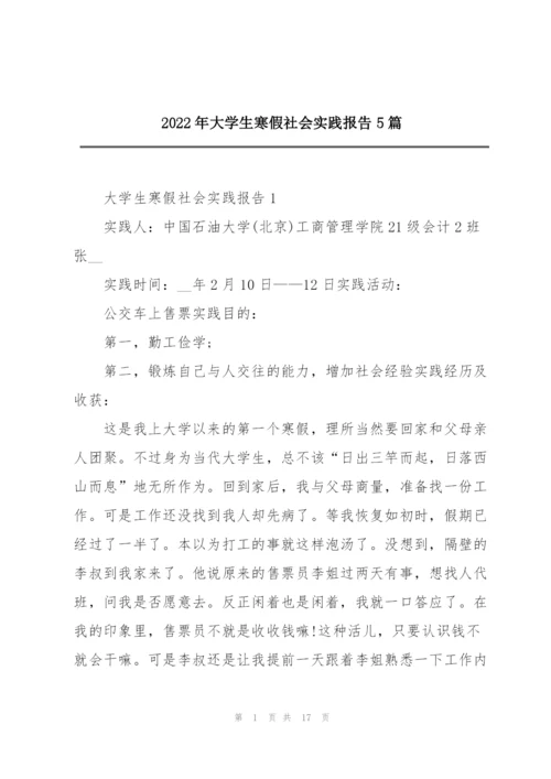 2022年大学生寒假社会实践报告5篇.docx