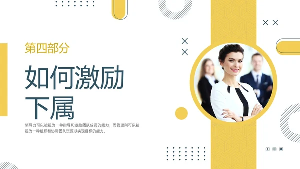 黄色绿色实拍简约共赢领导力团队沟通激励领导风格ppt