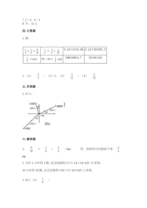 小学数学六年级上册期末卷附参考答案（研优卷）.docx