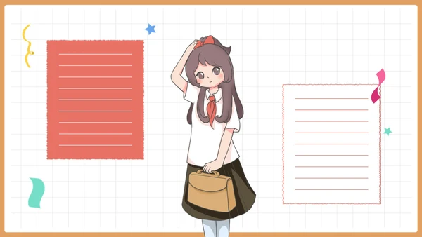 卡通插画简约快乐成长儿童教育PPT模板