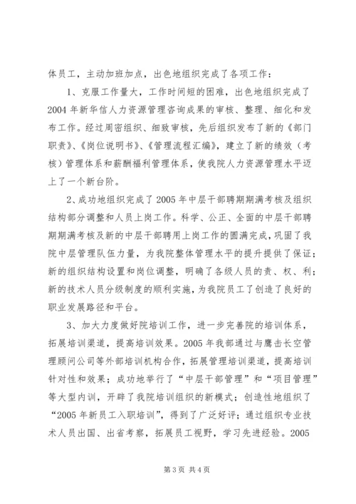 人力资源部个人先进事迹材料.docx