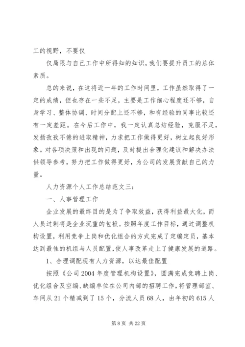 人力资源个人工作总结范文3篇.docx