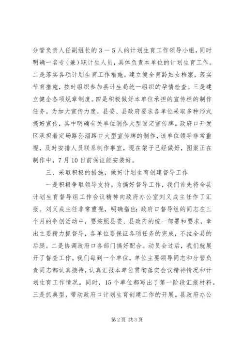 政府口计划生育工作督导情况汇报 (2).docx