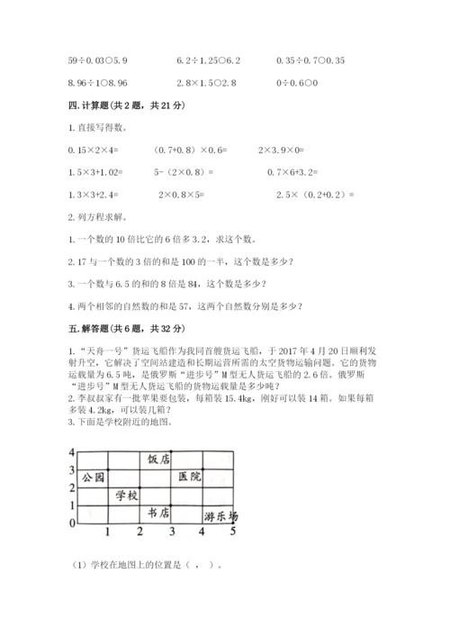 人教版五年级上册数学期末测试卷（网校专用）word版.docx