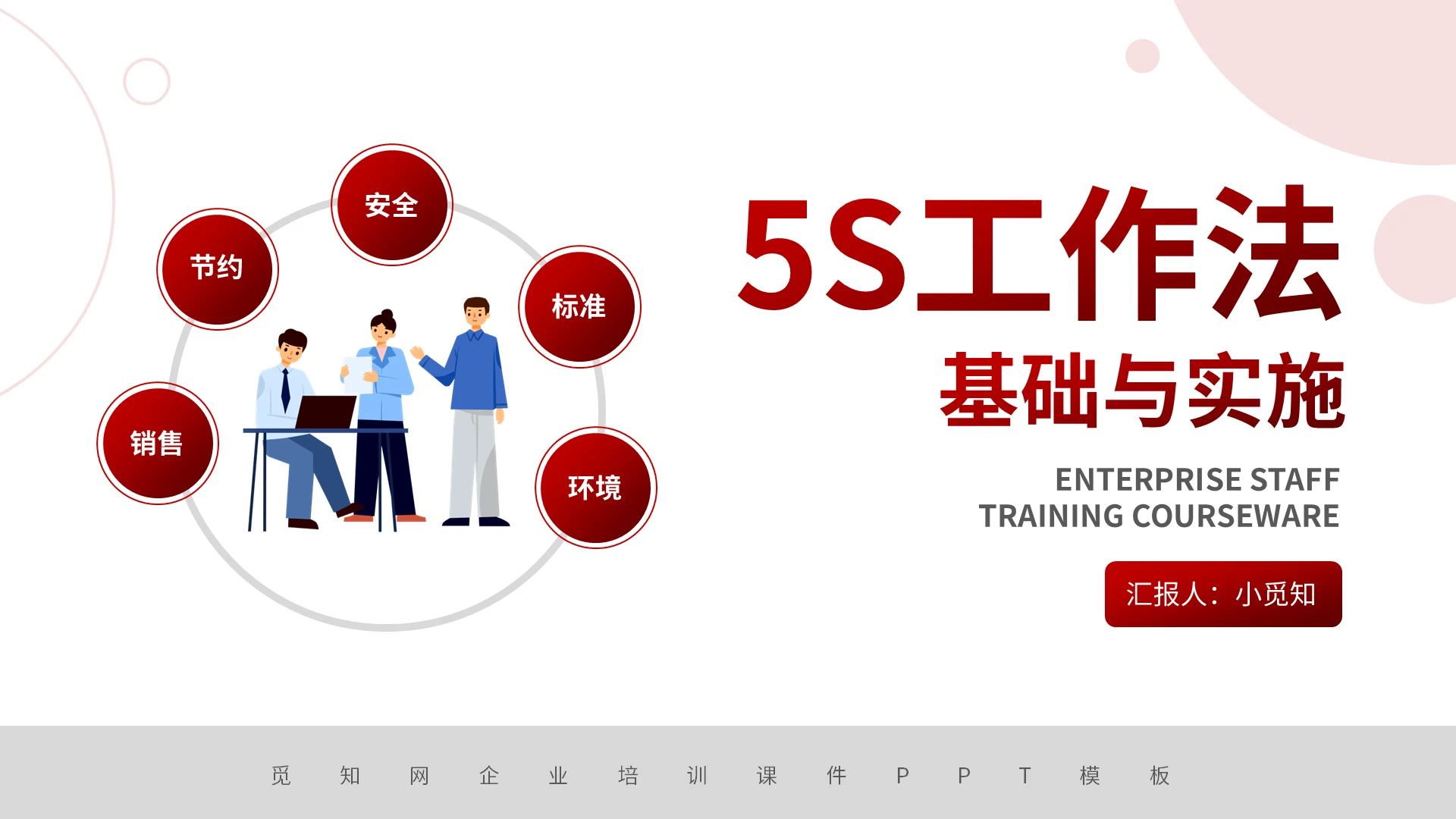 红色简约5S工作法PPT模板宣传PPT动态PPT