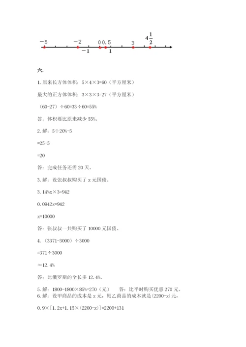 青岛版六年级数学下学期期末测试题精品（考点梳理）.docx