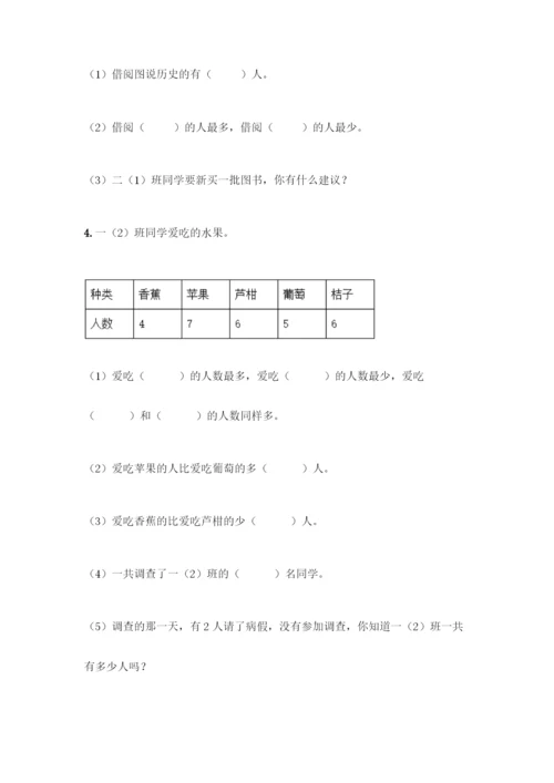 人教版二年级下册数学第一单元-数据收集整理-测试卷带答案【培优】.docx