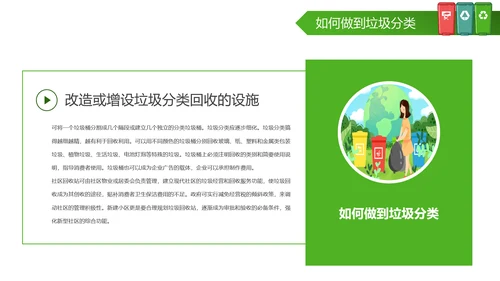 垃圾分类处理环保节能减排再生能源PPT模板