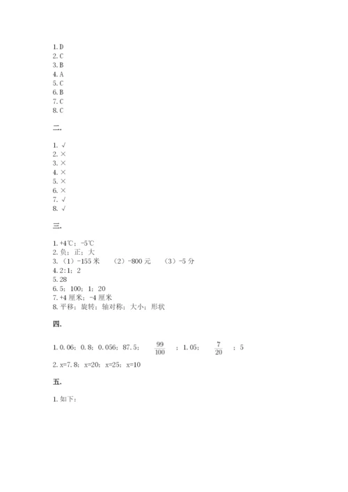 小学六年级下册数学摸底考试题精品（黄金题型）.docx