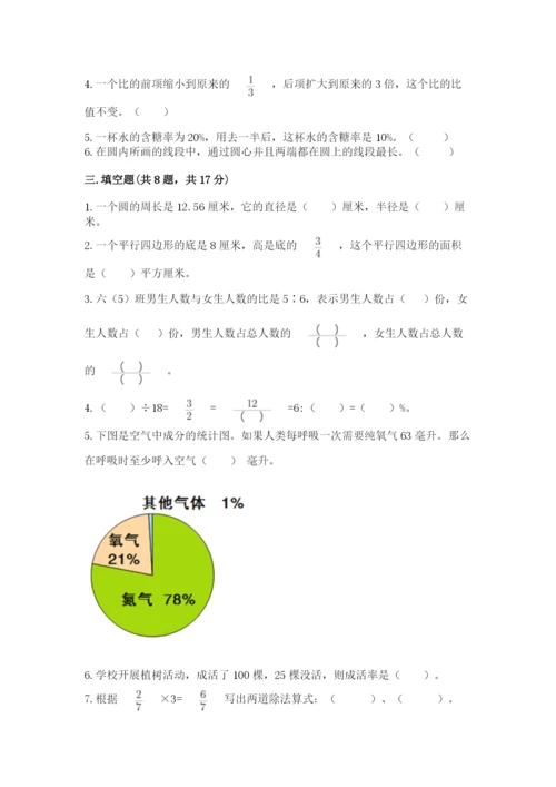 人教版六年级上册数学期末测试卷含答案（培优）.docx