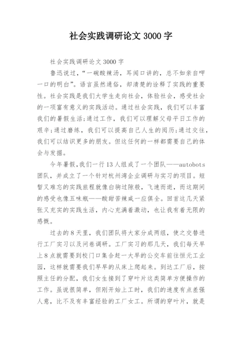 社会实践调研论文3000字.docx