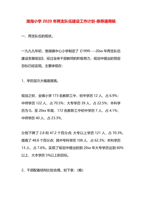 渤海小学2020年两支队伍建设工作计划.docx
