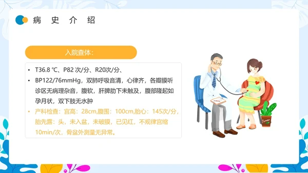蓝色卡通风先兆早产护理查房PPT模板