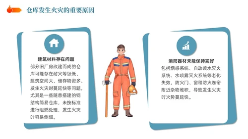 插画风简约仓储消防安全管理培训PPT课件全国消防日