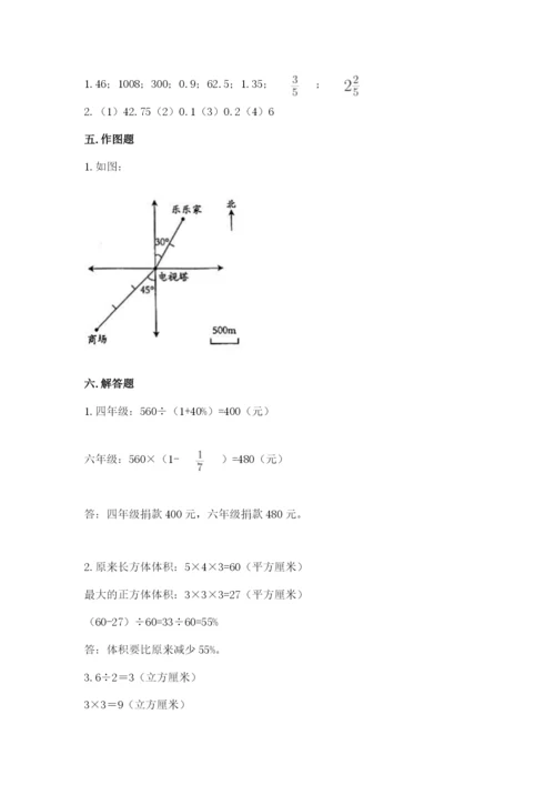 人教版六年级下册数学期末测试卷附完整答案【夺冠】.docx