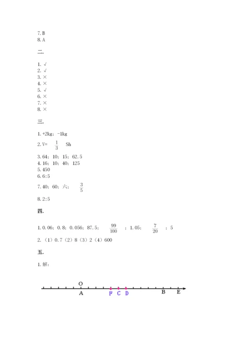 人教版数学六年级下册试题期末模拟检测卷含完整答案【全国通用】.docx
