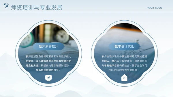 蓝色中国风德育教育与学科教学的融合路径研究PPT