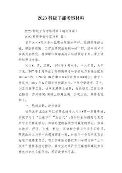 2023科级干部考察材料.docx