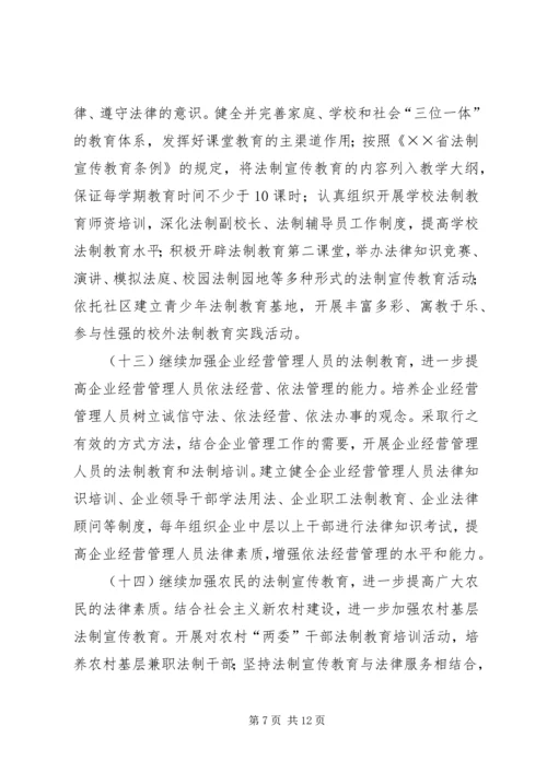 市法制宣传教育五五普法五年规划 (6).docx