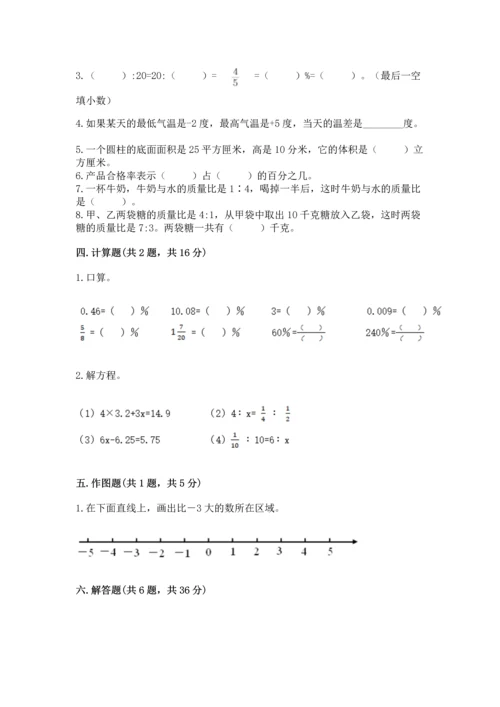 小学六年级下册数学期末测试卷（名师推荐）word版.docx