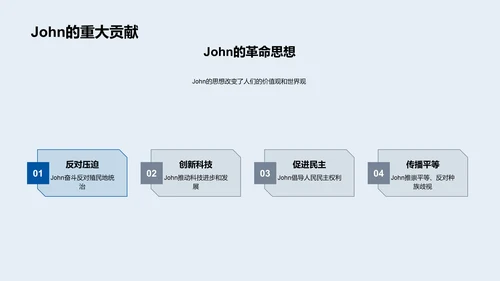 John历史影响力研究PPT模板