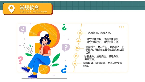中小学生行为规范教育主题班会PPT模板