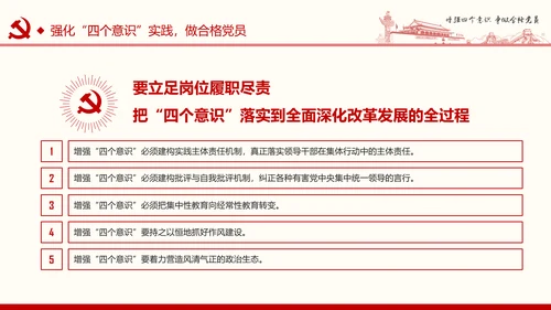 增强四个意识争做合格党员PPT模板