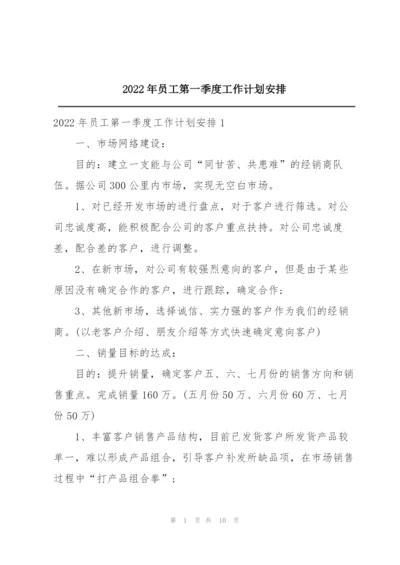 2022年员工第一季度工作计划安排.docx