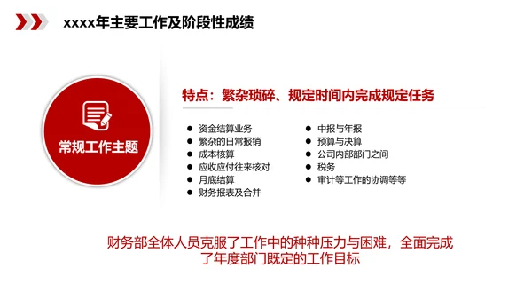 简约大气公司财务工作总结PPT模板