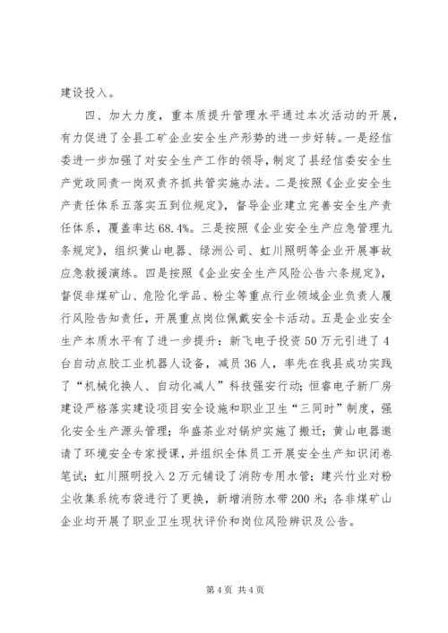 乡镇经信委安全生产检查活动工作总结.docx