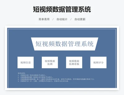 短视频数据管理系统