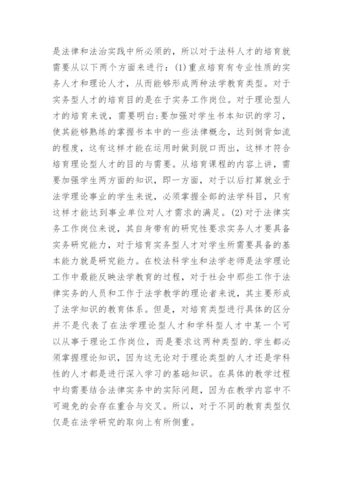 论述法学研究的类型对法学教育的影响论文.docx