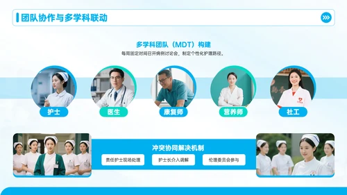 蓝色护理人员培训会议PPT模板