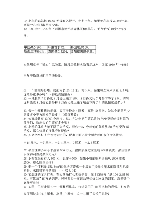 六年级小升初数学应用题50道（名校卷）.docx