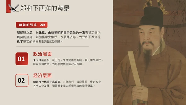 黄色中国风历史课件郑和下西洋PPT