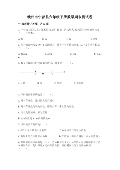 赣州市宁都县六年级下册数学期末测试卷有精品答案.docx