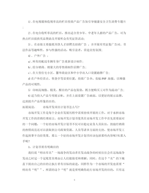 精编之市场开发项目计划书范文.docx