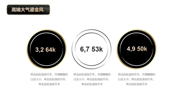 黑金质感大理石鎏金商务商业汇报通用PPT模板