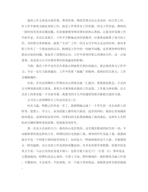 精编之公司员工试用期转正工作总结范文.docx