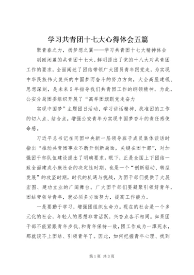 学习共青团十七大心得体会五篇 (2).docx