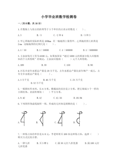 小学毕业班数学检测卷精品【全优】.docx