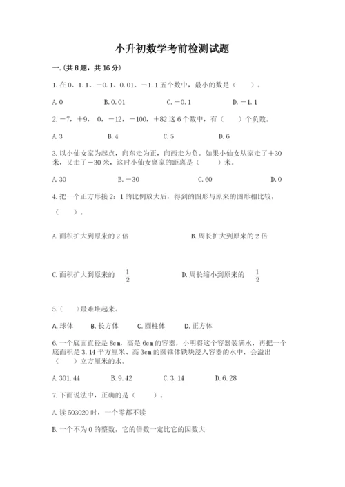 小升初数学考前检测试题【word】.docx