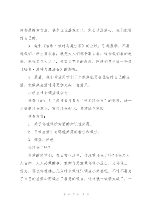 小学生社会调查报告范文10篇.docx