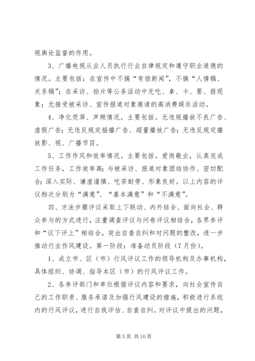 全市民主评议行风优化经济环境活动实施方案.docx