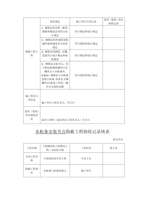 树脂瓦安装节点隐蔽工程验收记录统表.docx