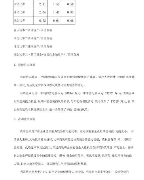 财务报表分析报告案例分析