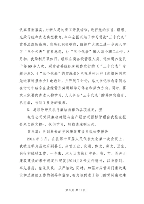 第一篇：公司党风廉政建设自我检查报告.docx